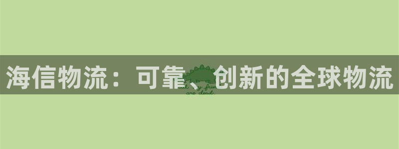 28圈最稳打法：海信物流：可靠、创新